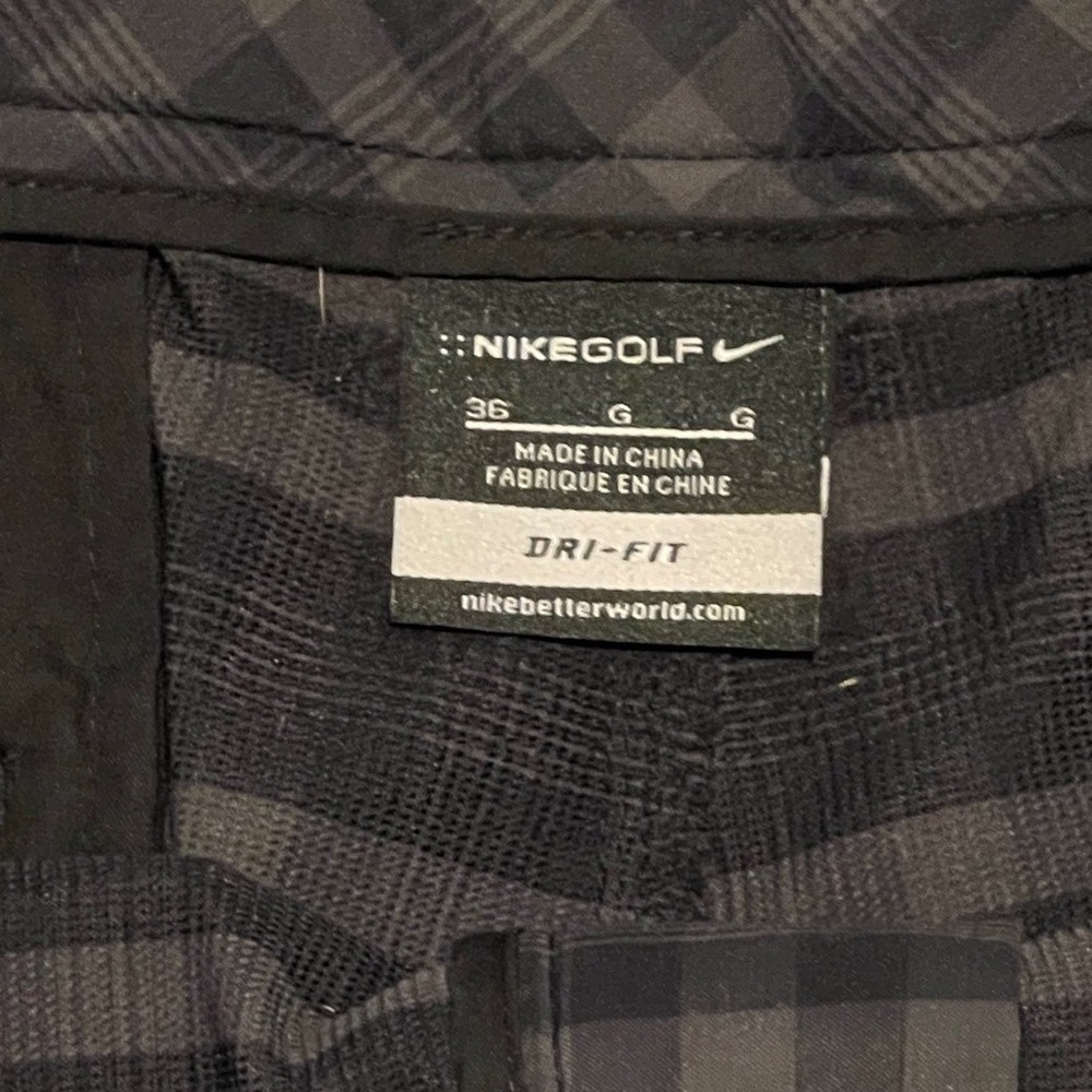 Nike Golf Dri-FIT Plaid Shorts Mens Size 36 Gray Performance Athletic Casual - Picture 3 of 7